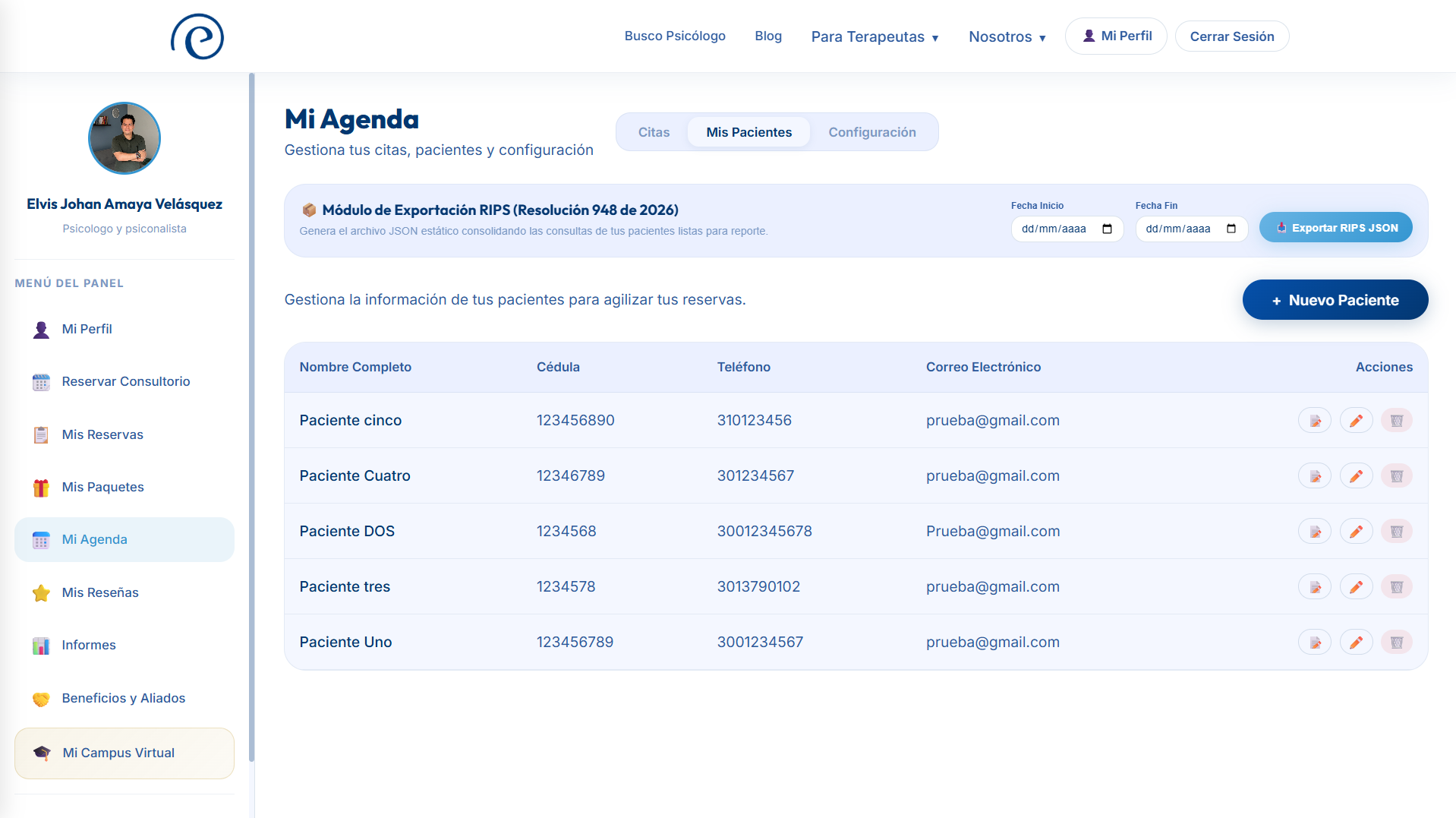 Dashboard Tipos de Consulta